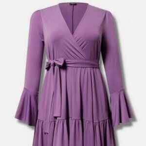 Torrid Purple Mini Studio Knit Tiered Dress with Pockets Size 00